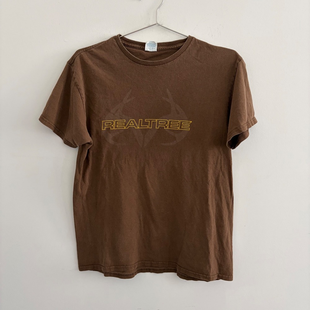 Realtree Delta Pro Weight Graphic T-Shirt Brown Short Sleeve Mens Small